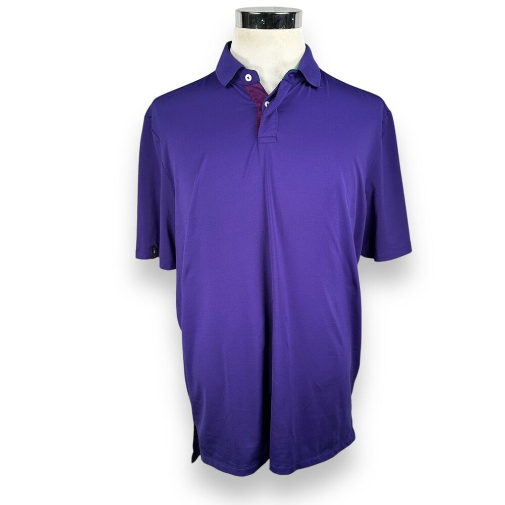 RLX Ralph Lauren Polo Shirt Men’s XL Fox Applebrook Golf Club Logo Purple